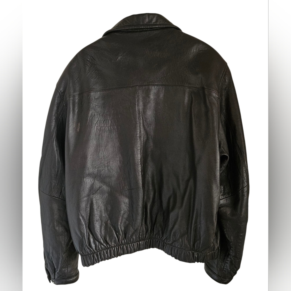 Kenneth Cole Brown Leather Jacket Men's Size L - Picture 2 of 5